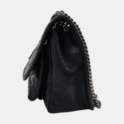 YSL NIKI Mini Black Leather Quilted V-Stitch Shoulder Bag Black Ruthenium Hardware-(SKU)-968856026
