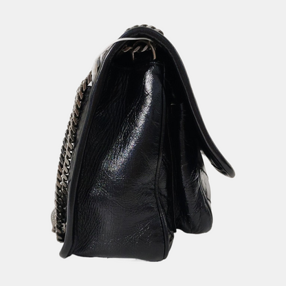 YSL NIKI Mini Black Leather Quilted V-Stitch Shoulder Bag Black Ruthenium Hardware-(SKU)-968856026