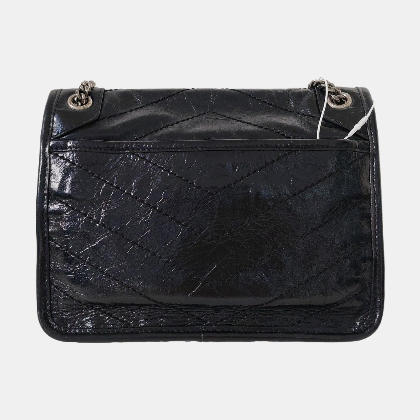 YSL NIKI Mini Black Leather Quilted V-Stitch Shoulder Bag Black Ruthenium Hardware-(SKU)-968856026