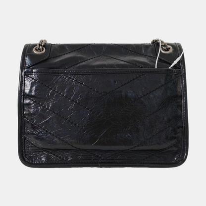 YSL NIKI Mini Black Leather Quilted V-Stitch Shoulder Bag Black Ruthenium Hardware-(SKU)-968856026