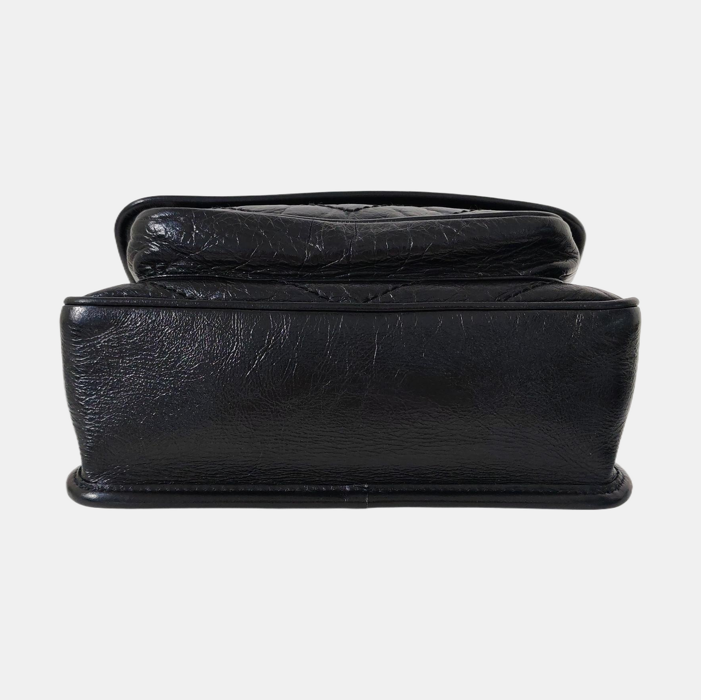 YSL NIKI Mini Black Leather Quilted V-Stitch Shoulder Bag Black Ruthenium Hardware-(SKU)-968856026