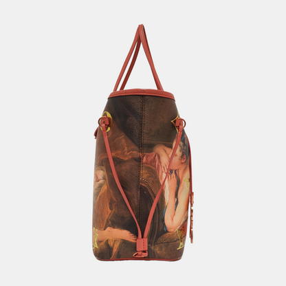 LOUIS VUITTON NEVERFULL Medium Multicolor Coated Canvas Monogram Print Patchwork Shoulder Bag Gold Hardware Interior Pockets-(SKU)-968671319