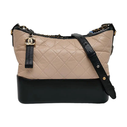 CHANEL GABRIELLE Medium Beige Quilted Leather Hobo Shoulder Bag Crossbody Bag with Detachable Strap-(SKU)-968972400