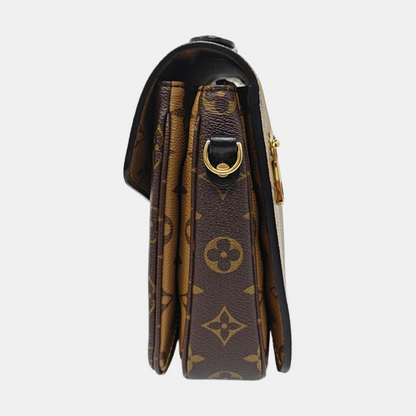 LOUIS VUITTON MÉTIS Medium Size Monogram Canvas Damier Ebene Tote Bag Crossbody Shoulder Bag Gold Hardware Removable Strap-(SKU)-968884468