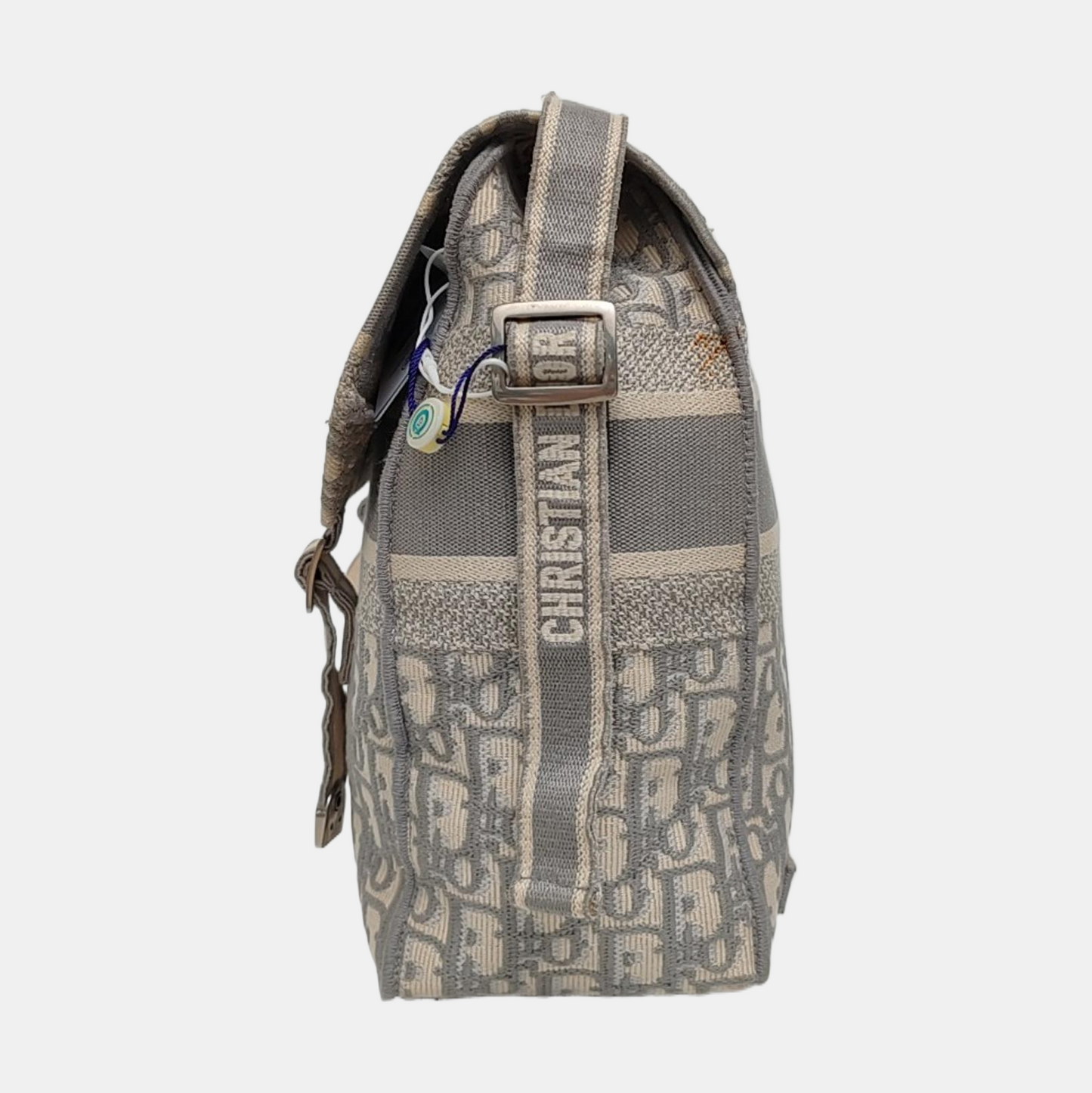 DIOR Diorcamp Grey Canvas Monogram Crossbody Bag Single Shoulder Bag Silver Hardware-(SKU)-968970335