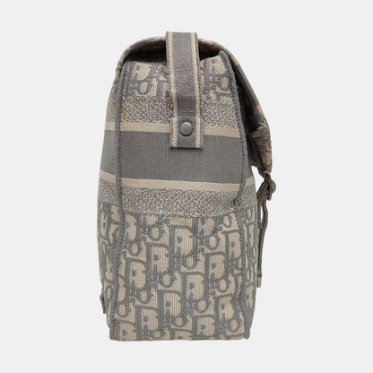 DIOR Diorcamp Grey Canvas Monogram Crossbody Bag Single Shoulder Bag Silver Hardware-(SKU)-968970335