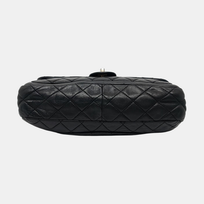 CHANEL NOW AND FOREVER Large Black Lamb Skin Quilted Shoulder Bag with Gold Hardware 18 Clasp-(SKU)-968898781