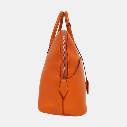 HERMÈS Bolide 31 Hermes Orange Evercolor Leather Bowling Bag Handbag Silver Hardware 🄺-(SKU)-968974398