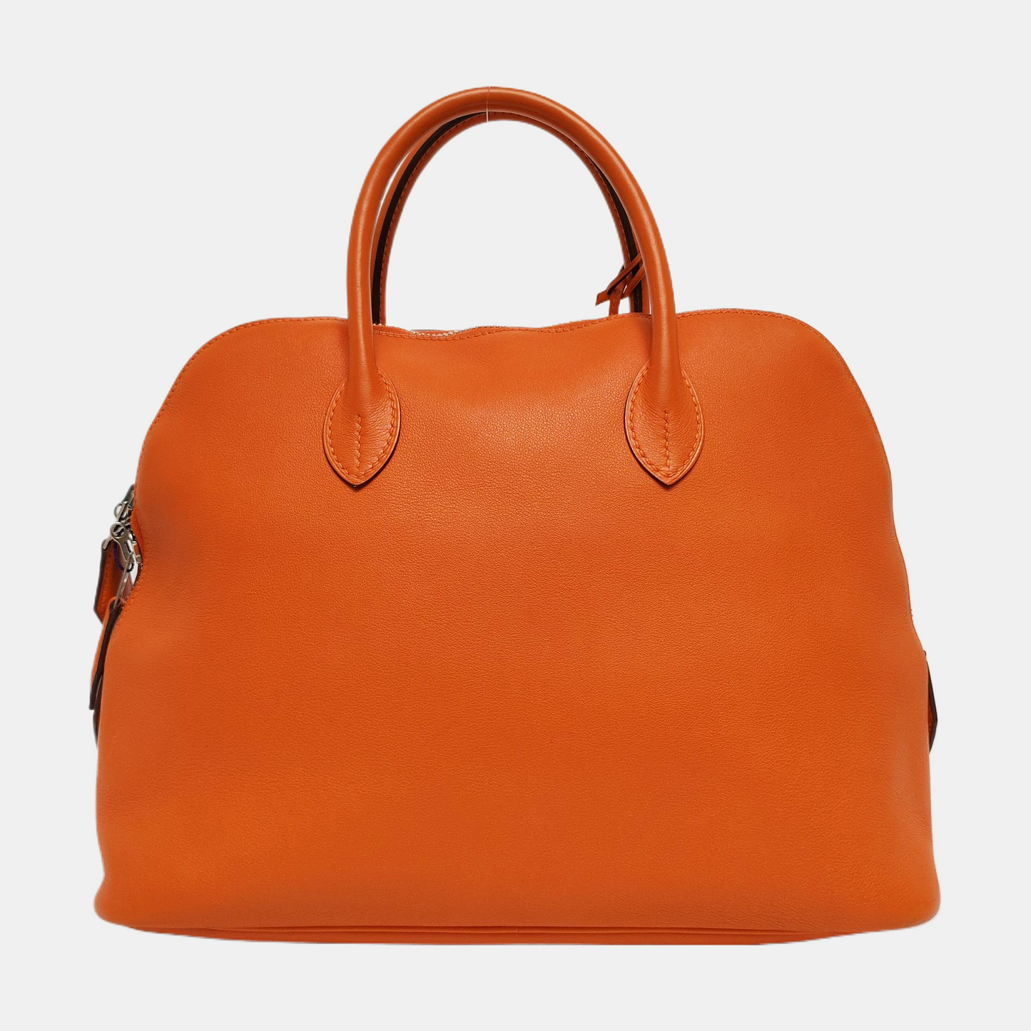 HERMÈS Bolide 31 Hermes Orange Evercolor Leather Bowling Bag Handbag Silver Hardware 🄺-(SKU)-968974398