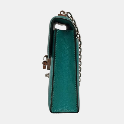 HERMÈS Verrou Mini Velvet Green Chèvre Mysore Goat Leather Gun Bag Crossbody Shoulder Bag Silver Hardware C-(SKU)-969129815