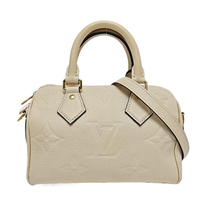 LOUIS VUITTON SPEEDY 20 Beige Calfskin Monogram Brown Pattern Boston Bag Shoulder Bag, Handbag, Crossbody Bag with Detachable Strap-(SKU)-969196925