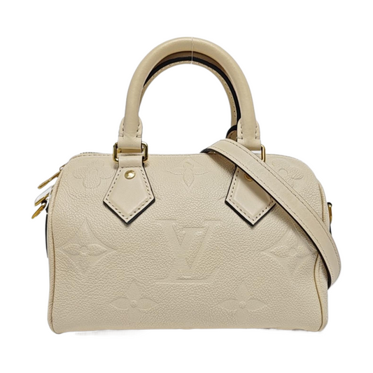 LOUIS VUITTON SPEEDY 20 Beige Calfskin Monogram Brown Pattern Boston Bag Shoulder Bag, Handbag, Crossbody Bag with Detachable Strap-(SKU)-969196925
