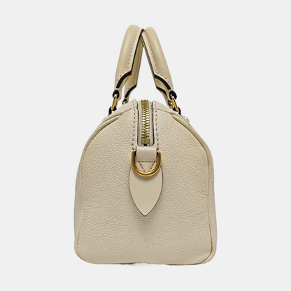 LOUIS VUITTON SPEEDY 20 Beige Calfskin Monogram Brown Pattern Boston Bag Shoulder Bag, Handbag, Crossbody Bag with Detachable Strap-(SKU)-969196925