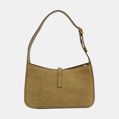 YSL LE 5 À 7 Yellow Green Velvet Embossed Single Shoulder Bag and Tote with Gold Hardware-(SKU)-969149254