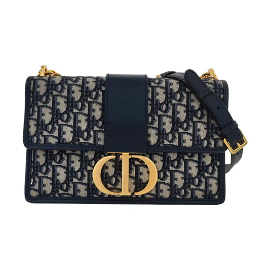 DIOR 30 Montaigne Small Size Beige Canvas Monogram Quilted Montaigne Bag Crossbody Shoulder Bag with Gold Hardware-(SKU)-969086454