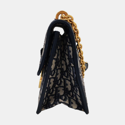 DIOR 30 Montaigne Small Size Beige Canvas Monogram Quilted Montaigne Bag Crossbody Shoulder Bag with Gold Hardware-(SKU)-969086454