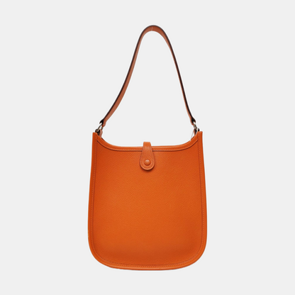 HERMÈS Evelyne TPM Hermes Orange Epsom Calfskin Evelyne Handbag Single Shoulder Bag Crossbody Bag Silver Hardware 🄸 Stamped-(SKU)-969044351