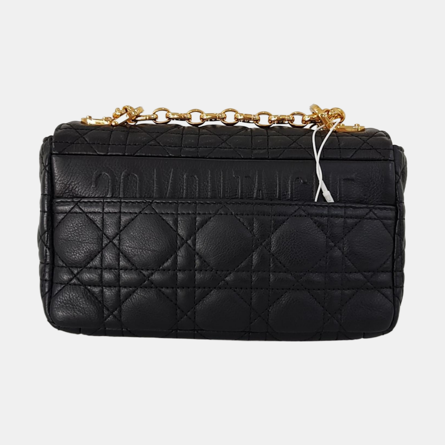 DIOR Dior Caro Small Black Calfskin Diamond Quilted Shoulder Bag Crossbody Bag Gold Hardware Removable Strap-(SKU)-969074016