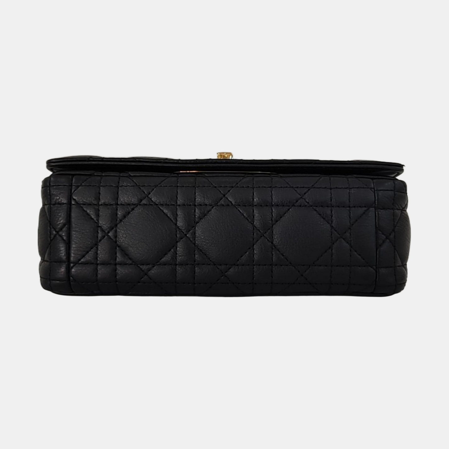 DIOR Dior Caro Small Black Calfskin Diamond Quilted Shoulder Bag Crossbody Bag Gold Hardware Removable Strap-(SKU)-969074016