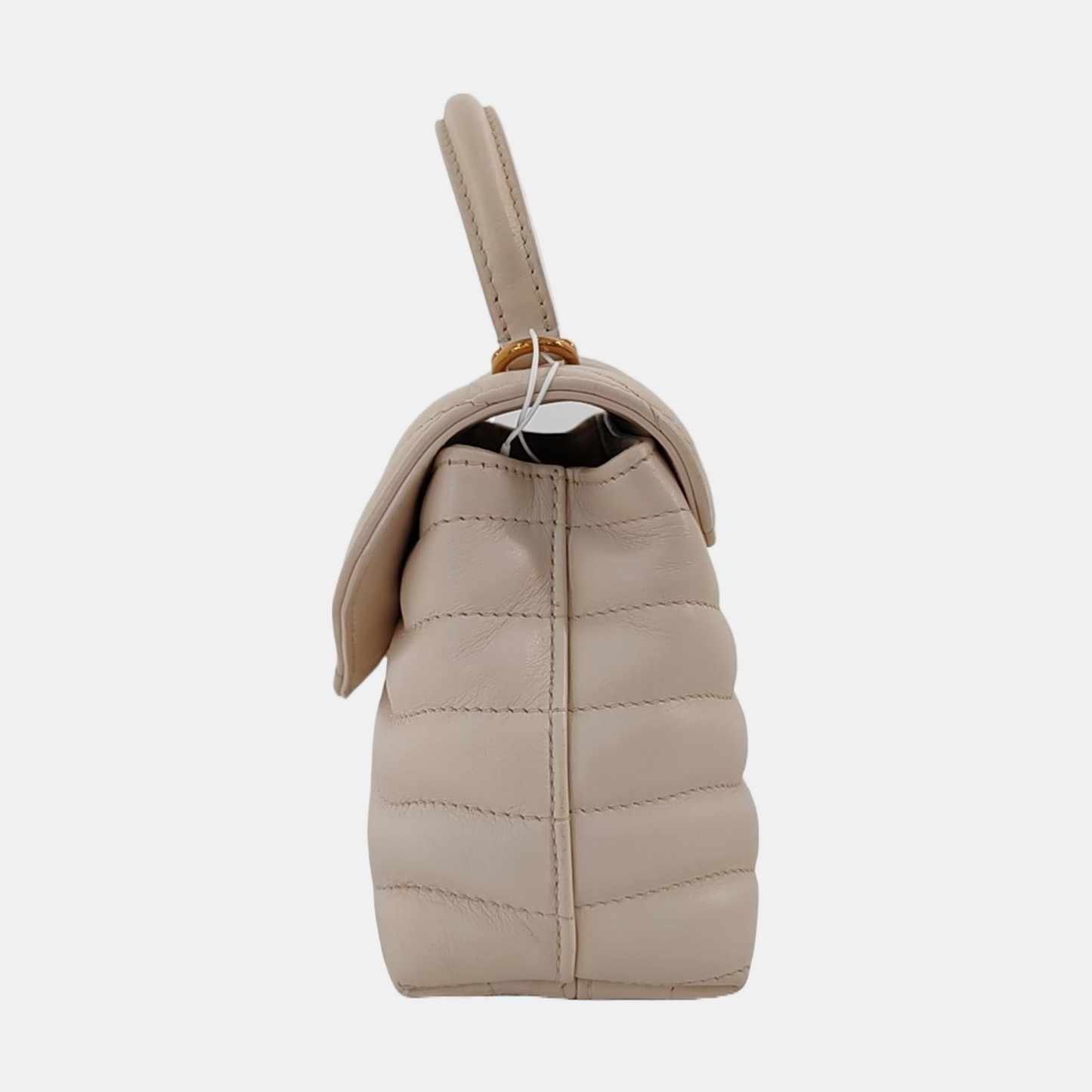 LOUIS VUITTON NEW WAVE Beige Leather Quilted Shoulder Bag Tote Bag with Detachable Strap-(SKU)-968960265