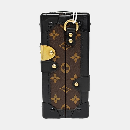 LOUIS VUITTON PETITE MALLE Brown Coated Canvas Monogram Crossbody Shoulder Bag Golden Hardware Removable Strap-(SKU)-969285537