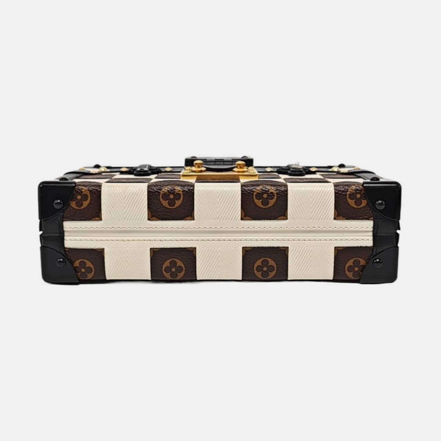 LOUIS VUITTON PETITE MALLE Brown Coated Canvas Monogram Crossbody Shoulder Bag Golden Hardware Removable Strap-(SKU)-969285537