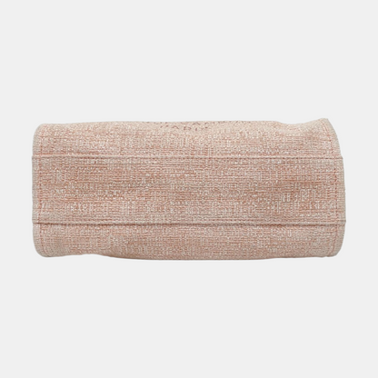 CHANEL DEAUVILLE Small Pink Canvas Shoulder Bag with Silver Hardware, 25 Clasps-(SKU)-969333382