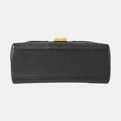 LOUIS VUITTON MADELEIN Black Calfskin Monogram Embossed Crossbody Bag, Shoulder Bag, Handle Bag with Detachable Strap, Golden Hardware-(SKU)-969077073