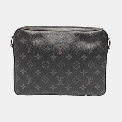 LOUIS VUITTON TRIO Black Coated Canvas Monogram Crossbody Bag Shoulder Bag with Detachable Strap-(SKU)-969076544