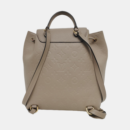 LOUIS VUITTON MONTSOURIS Grey Leather Monogram Embossed Backpack Tote Bag Golden Hardware-(SKU)-969217937