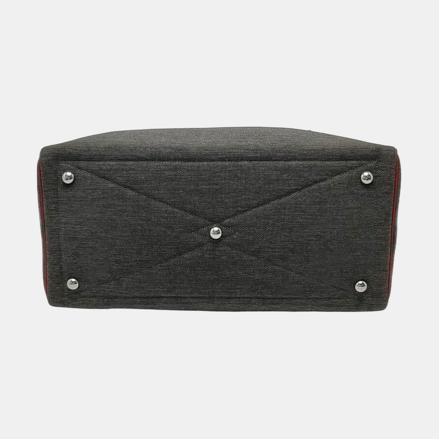 HERMÈS Victoria 42 Graphite Gray Canvas Handbag Silver Hardware T-(SKU)-969027331