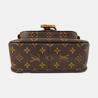 LOUIS VUITTON PASSY Brown Coated Canvas Monogram Crossbody Shoulder Bag with Gold Hardware-(SKU)-969470461