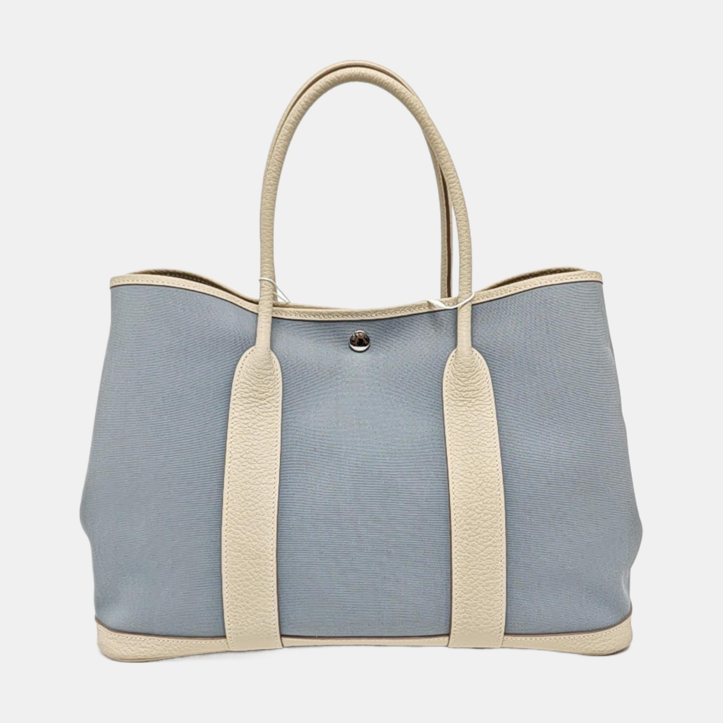 HERMÈS Garden Party 36 Linen Blue Canvas Garden Bag Handbag Silver Hardware X-(SKU)-968910580