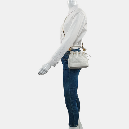 DIOR Jolie White Calfskin Matelassé Shoulder Bag Crossbody Bag Handbag Golden Black Hardware Removable Strap Complete Accessories-(SKU)-969151784