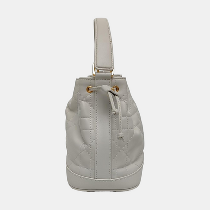 DIOR Jolie White Calfskin Matelassé Shoulder Bag Crossbody Bag Handbag Golden Black Hardware Removable Strap Complete Accessories-(SKU)-969151784