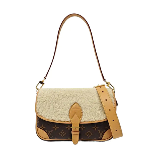 LOUIS VUITTON DIANE Color Block Coated Canvas Monogram Crossbody Handbag Clutch Single Shoulder Bag 2 Straps Golden Hardware-(SKU)-969178669