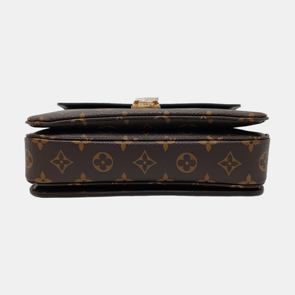 LOUIS VUITTON MÉTIS Medium Brown Coated Canvas Monogram Vernis Messenger Bag Crossbody Bag Shoulder Bag Tote Bag Adjustable Strap Golden Hardware Complete Accessories-(SKU)-969538563