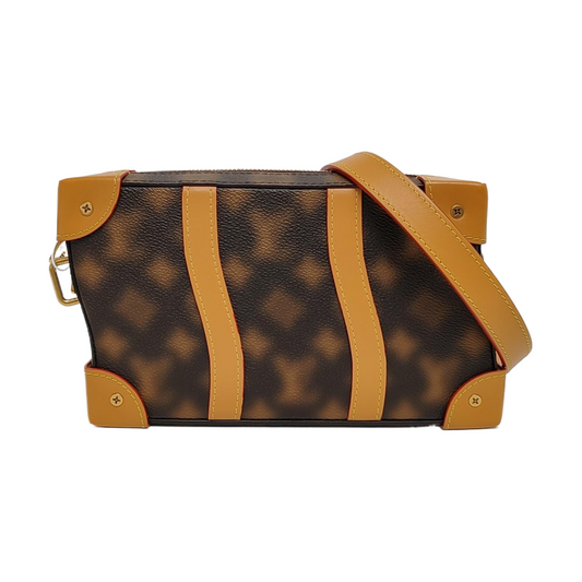 LOUIS VUITTON SOFT TRUNK Brown Coated Canvas Shoulder Bag Crossbody Bag Gold Hardware Removable Strap-(SKU)-969476691