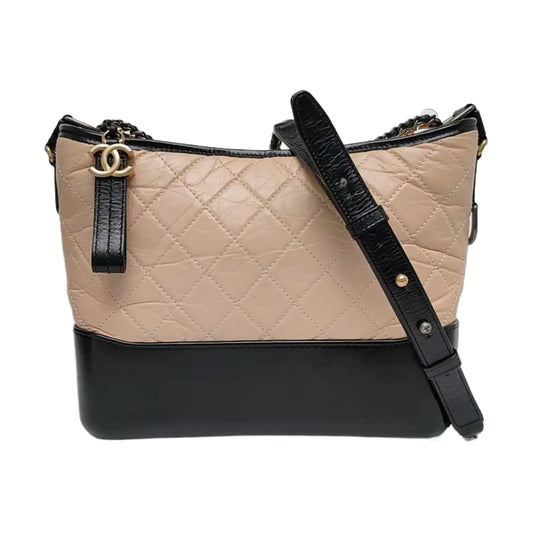 CHANEL GABRIELLE Medium Beige Quilted Leather Hobo Shoulder Bag Crossbody Bag with Detachable Strap-(SKU)-969446308