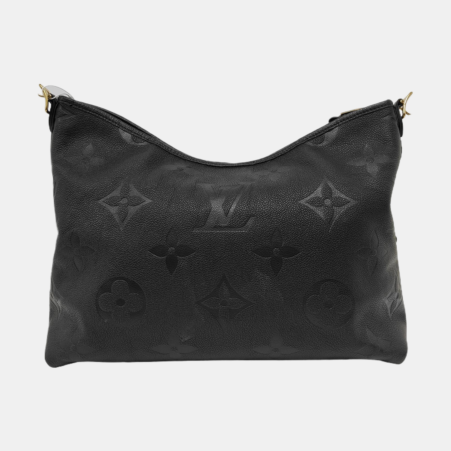 LOUIS VUITTON CARRYALL Medium Black Leather Monogram Crinkle Samurai Shoulder Bag Tote with Gold Hardware and Removable Strap-(SKU)-963988970