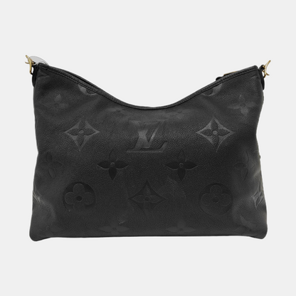 LOUIS VUITTON CARRYALL Medium Black Leather Monogram Crinkle Samurai Shoulder Bag Tote with Gold Hardware and Removable Strap-(SKU)-963988970