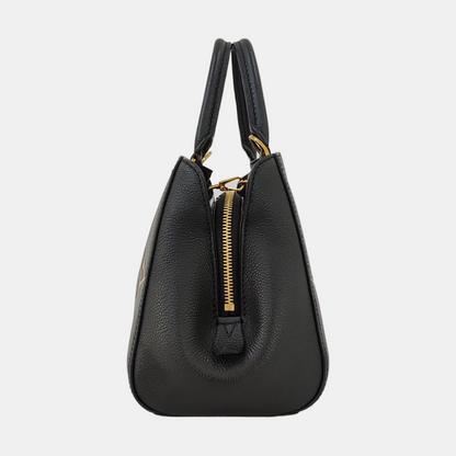 LOUIS VUITTON MONTAIGNE BB Black Leather Grained Montaigne Bag Shoulder Bag Crossbody Handbag with Gold Hardware and Removable Strap-(SKU)-969635032