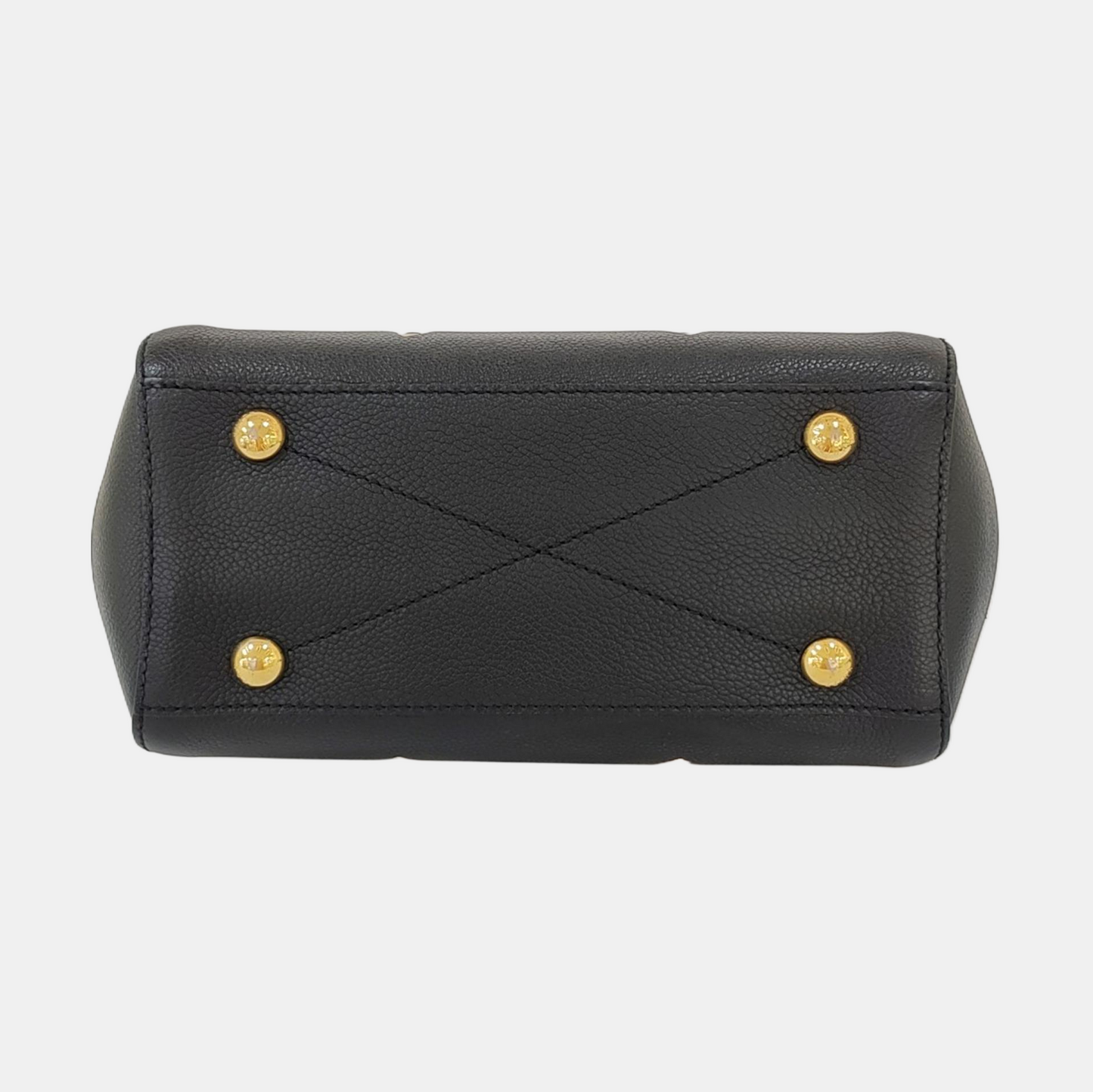 LOUIS VUITTON MONTAIGNE BB Black Leather Grained Montaigne Bag Shoulder Bag Crossbody Handbag with Gold Hardware and Removable Strap-(SKU)-969635032