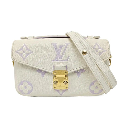 LOUIS VUITTON MÉTIS EAST WEST White Leather Monogram Embossed Messenger Bag Crossbody Tote Bag Shoulder Bag Golden Hardware Removable Shoulder Strap-(SKU)-963714224