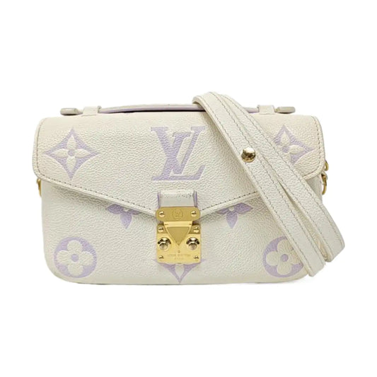LOUIS VUITTON MÉTIS EAST WEST White Leather Monogram Embossed Messenger Bag Crossbody Tote Bag Shoulder Bag Golden Hardware Removable Shoulder Strap-(SKU)-963714224