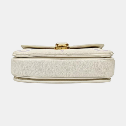LOUIS VUITTON MÉTIS EAST WEST White Leather Monogram Embossed Messenger Bag Crossbody Tote Bag Shoulder Bag Golden Hardware Removable Shoulder Strap-(SKU)-963714224
