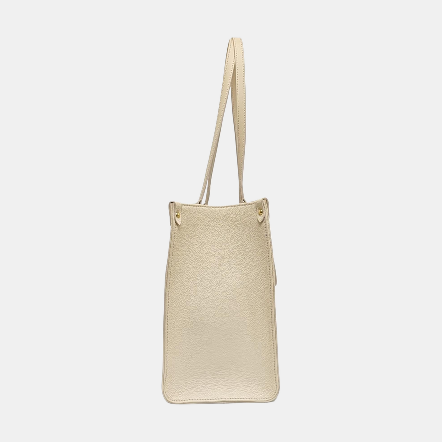 LOUIS VUITTON ONTHEGO Medium Beige Calfskin Monogram Embossed Jungle Bag Shoulder Bag Tote Bag Golden Hardware-(SKU)-969458373