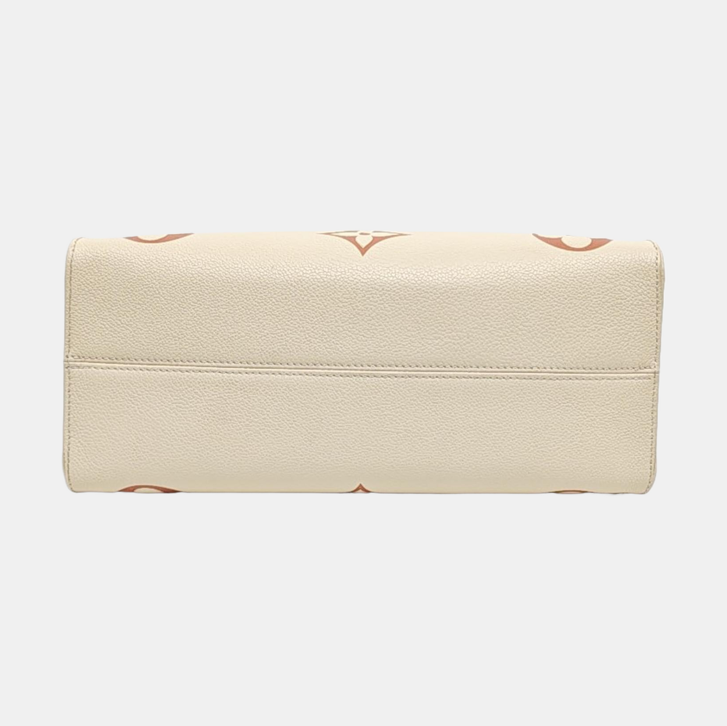 LOUIS VUITTON ONTHEGO Medium Beige Calfskin Monogram Embossed Jungle Bag Shoulder Bag Tote Bag Golden Hardware-(SKU)-969458373
