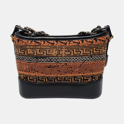 CHANEL GABRIELLE Small Colorful Jacquard Fabric Hobo Shoulder Bag Crossbody Bag 25 Clasp Gold Silver Hardware Removable Shoulder Strap-(SKU)-969483161