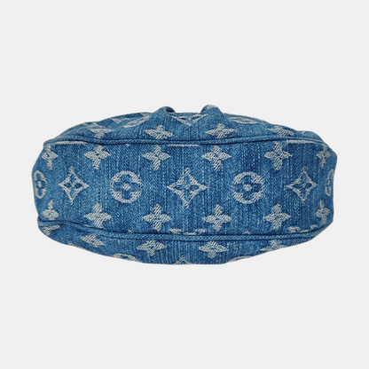 LOUIS VUITTON POCHETTE VALLEY Blue Denim Monogram Jacquard Handbag Shoulder Bag Gold Hardware Detachable Strap-(SKU)-969614948